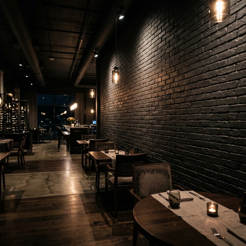 Restaurant wall before branding